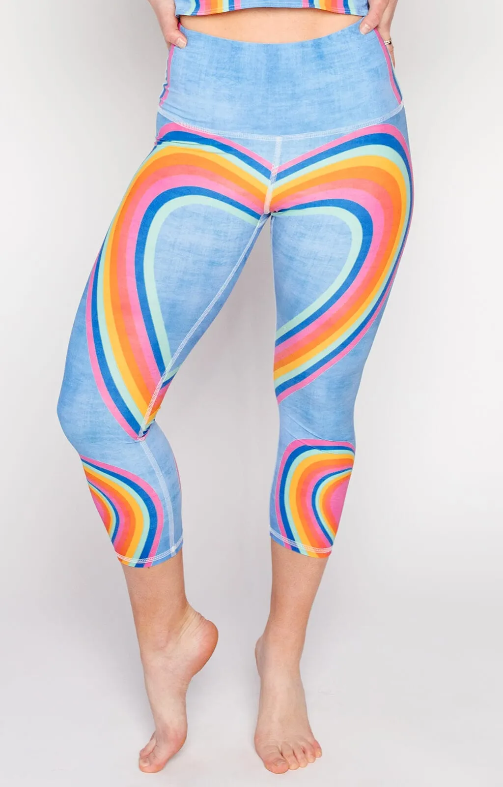 Rainbow Love Printed Yoga Crops