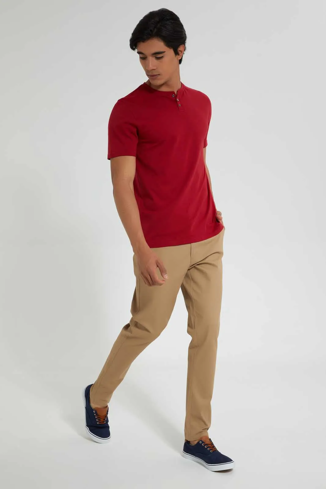 Red Henley T-Shirt