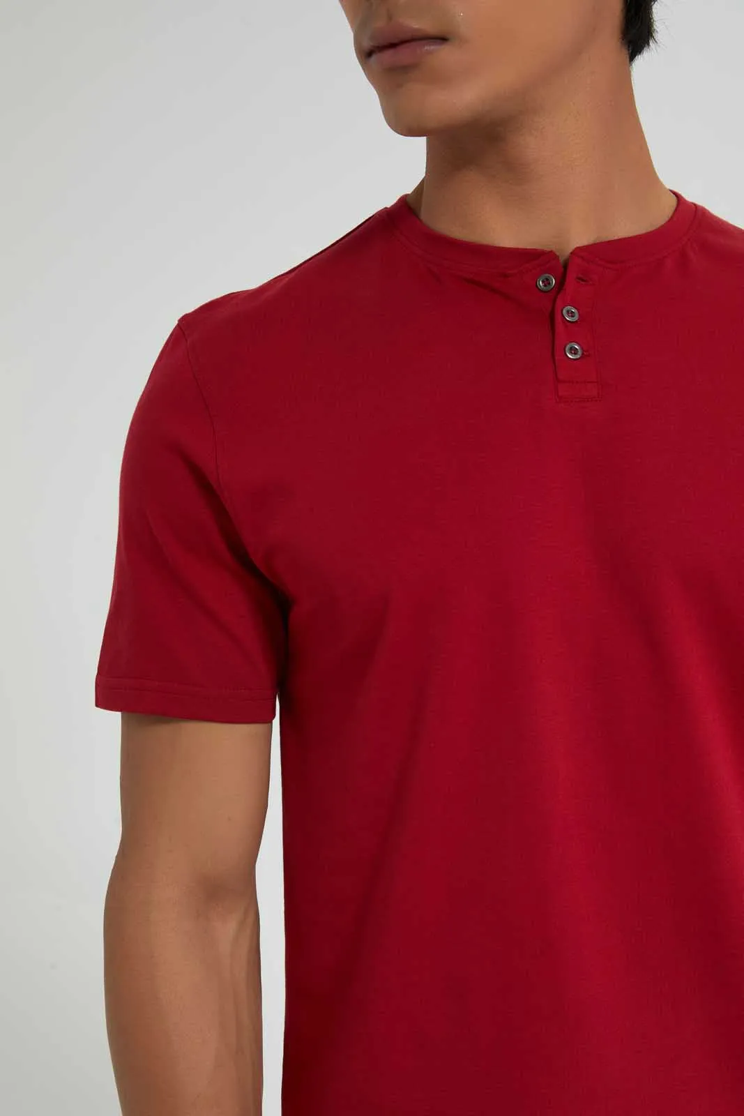 Red Henley T-Shirt