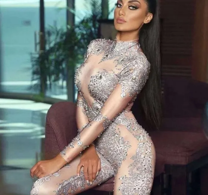 Rhinestone Jumpsuit Crystal Party Festival Rave Performance Birthday Outfit Bodysuit Dance Costume