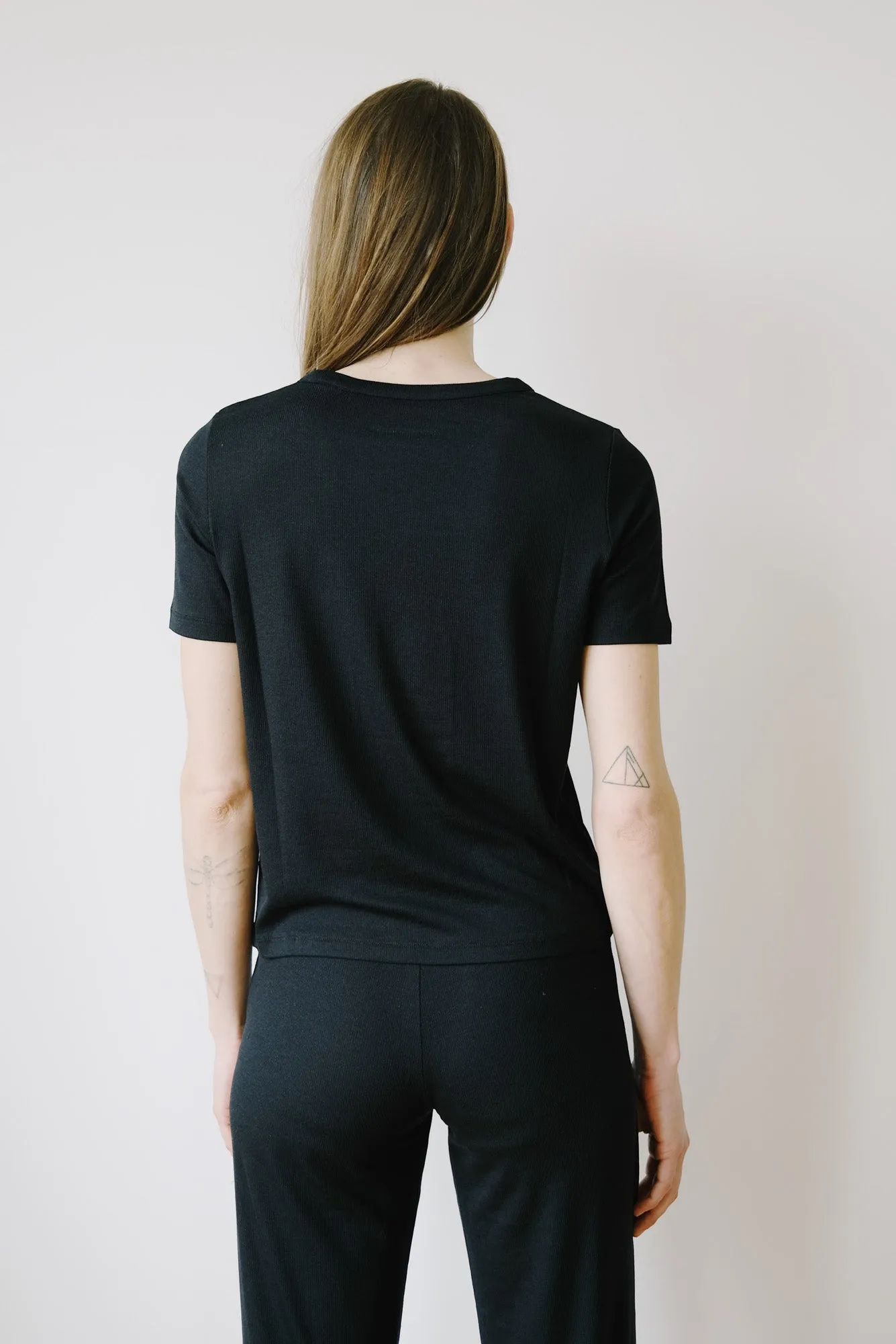 rib t-shirt - genevraa - black