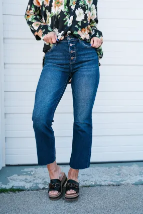 Risen Goldie High Rise Flare Button Down Jean