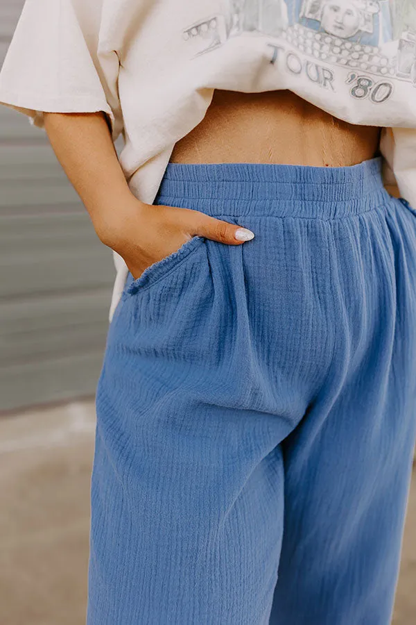 Sandy Coast High Waist Pants in Blue Curves