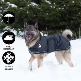 Shedrow K9 Vail Dog Coat Black with Black Trim