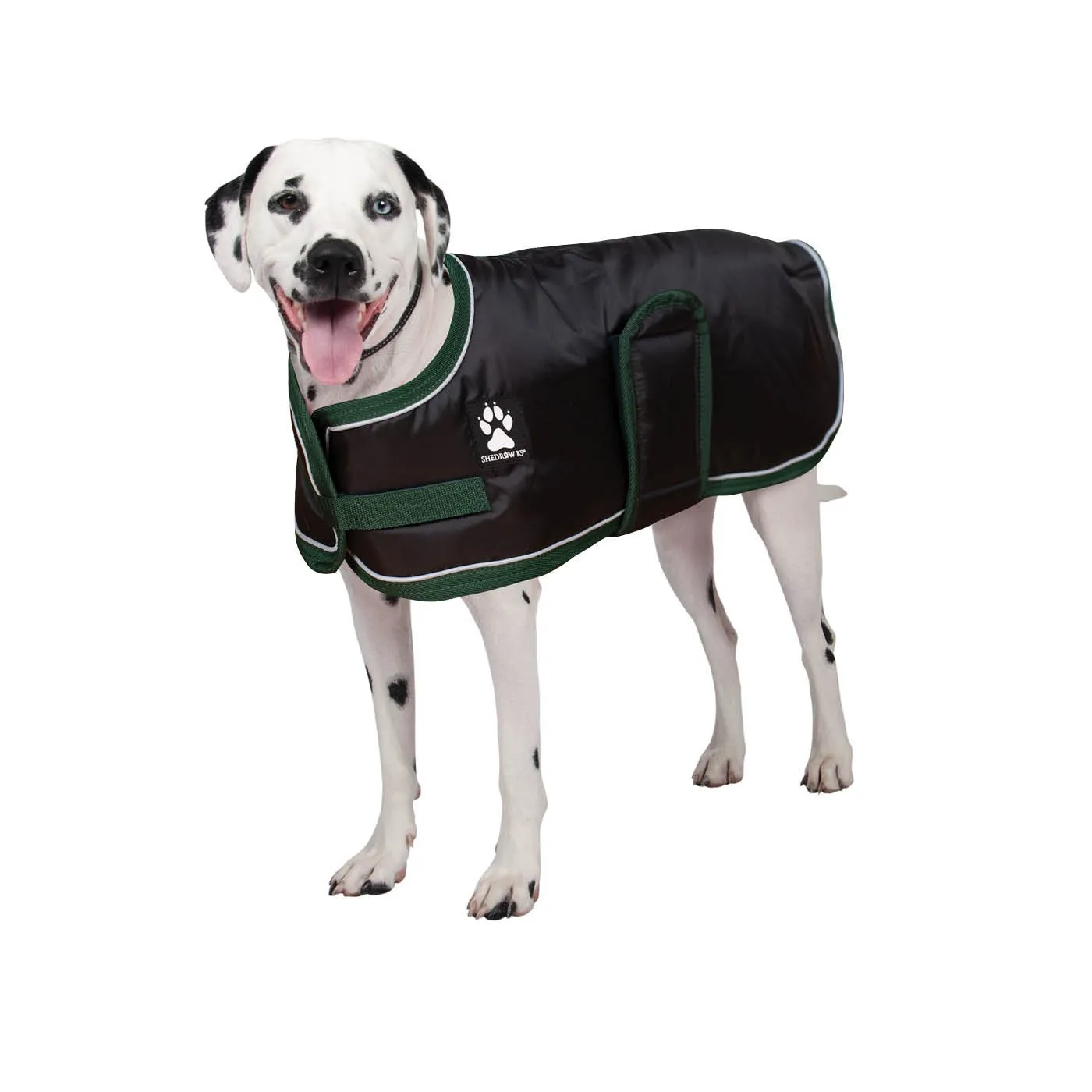 Shedrow K9 Vail Dog Coat Black with Smoke Pine Trim