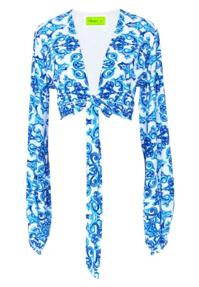 Siciliana - Aria Cropped Blouse (Off-White)