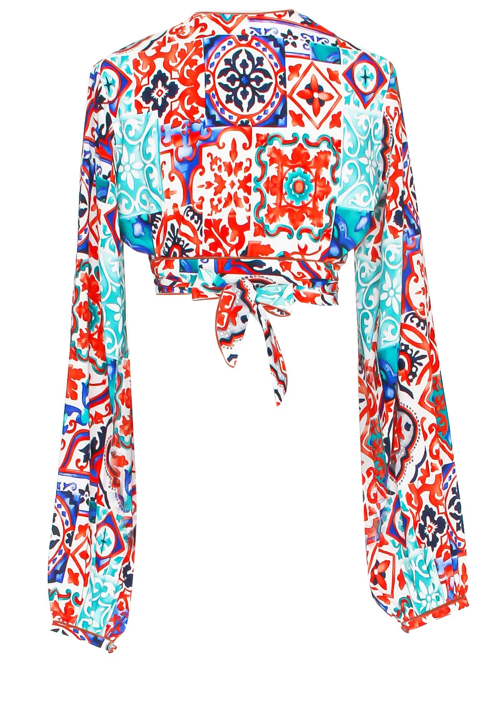Siciliana - Carmella Cropped Blouse (Red)