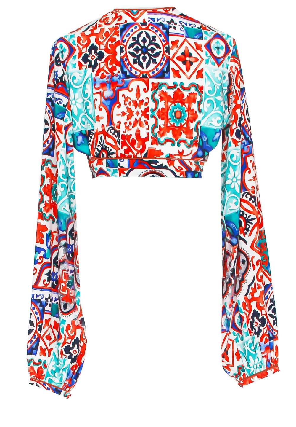 Siciliana - Carmella Cropped Blouse (Red)