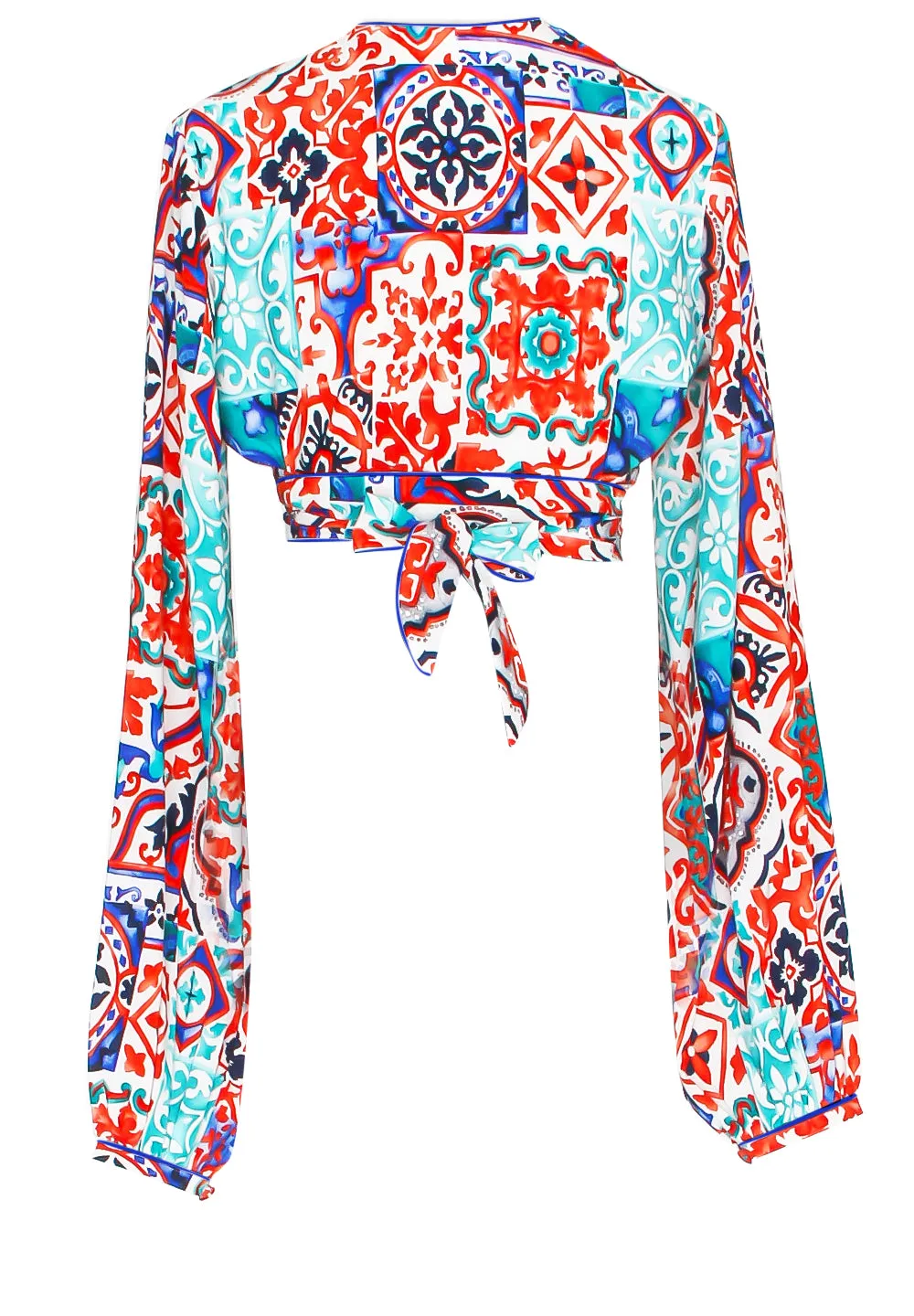 Siciliana - Carmella Cropped Blouse (Royal Blue)