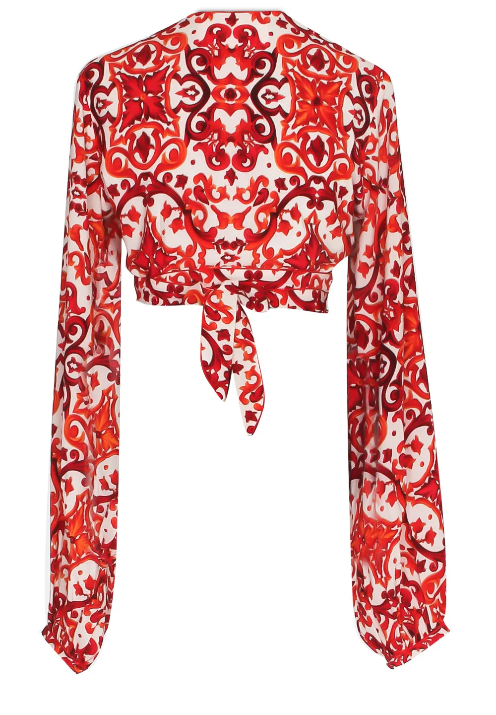 Siciliana - Rosa Cropped Blouse (Red)