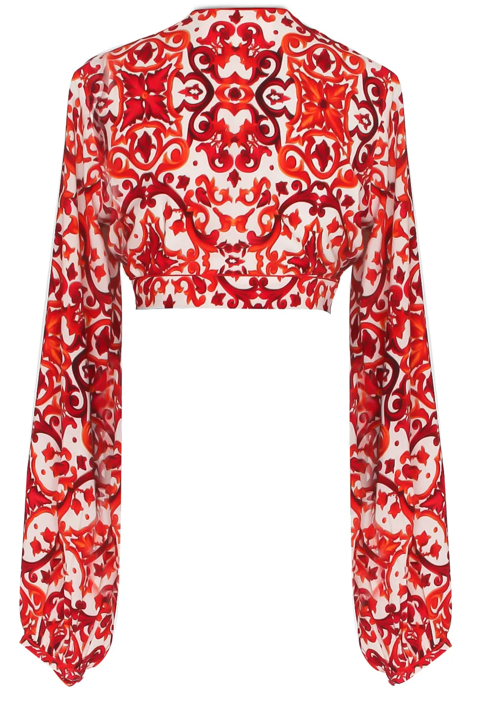 Siciliana - Rosa Cropped Blouse (Red)