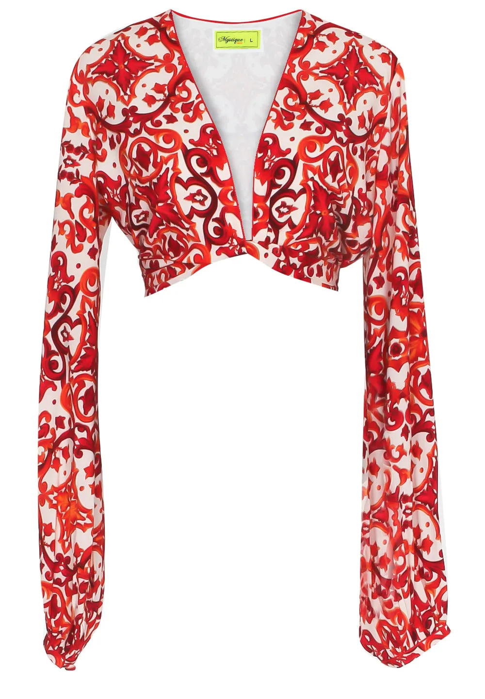 Siciliana - Rosa Cropped Blouse (Red)