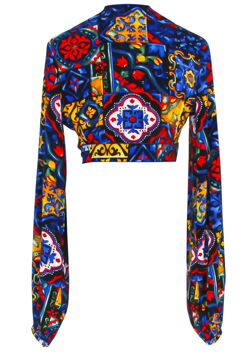 Siciliana - Valentina Cropped Blouse (Royal Blue)