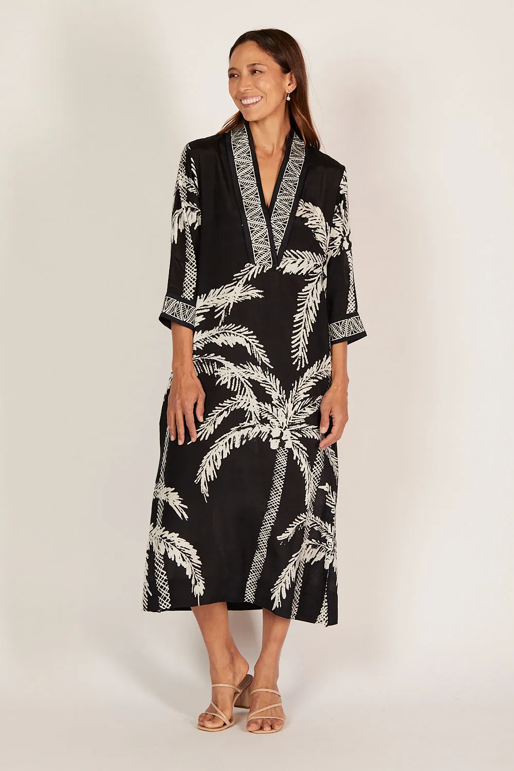 Tia Tunic Dress in Sunset Palms
