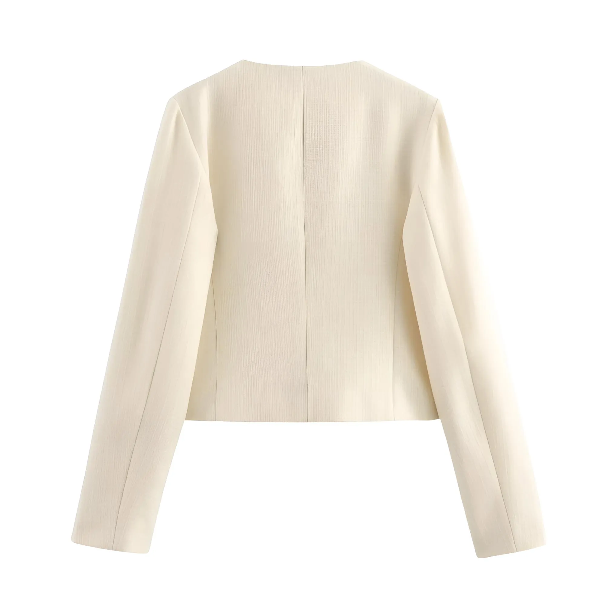 Women's Button Cropped Jacket Demi-Season Short Coats Elegant Women's Coat