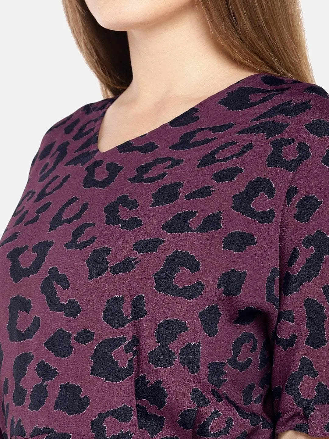 Women's Maroon Viscose Woven Regular Fit Jumpsuit
