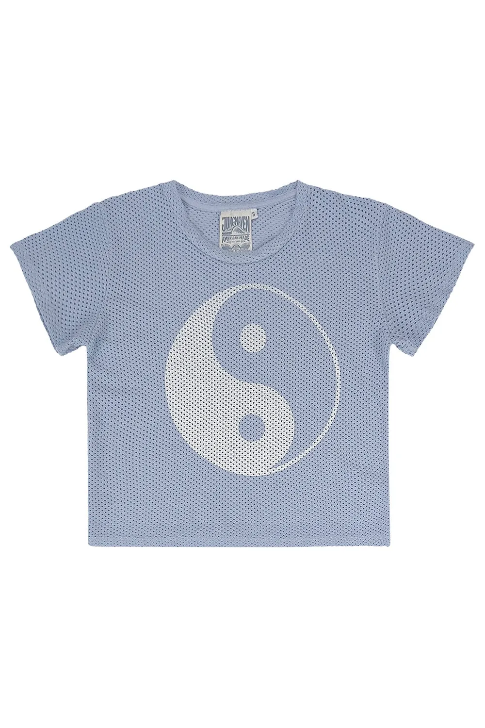 Yin Yang Carmen Mesh Cropped Tee